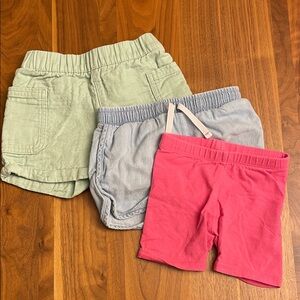 Cat & Jack Kids' Shorts Trio - Green, Gray, Pink
